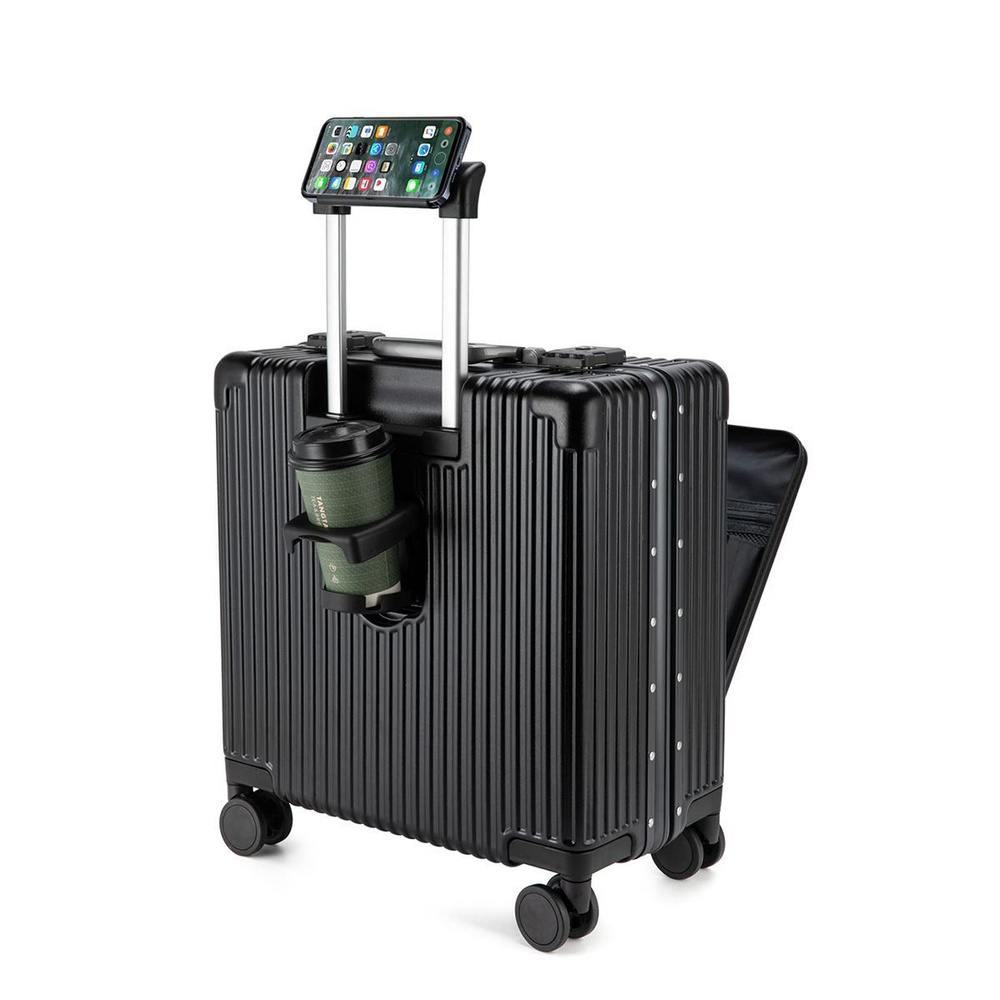 Black Carry-On Suitcase with USB Charging Port